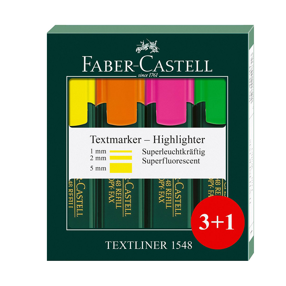 Текст маркери Faber-Castell 1548 3цв. + 1