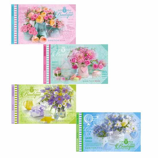 Бележник Sketchbook Bourgeois floral 19/24, бели листи