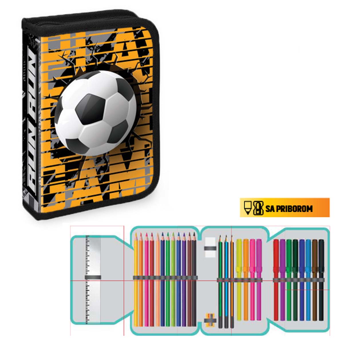 Пълен несесер FOOTBALL 2173, 1цип