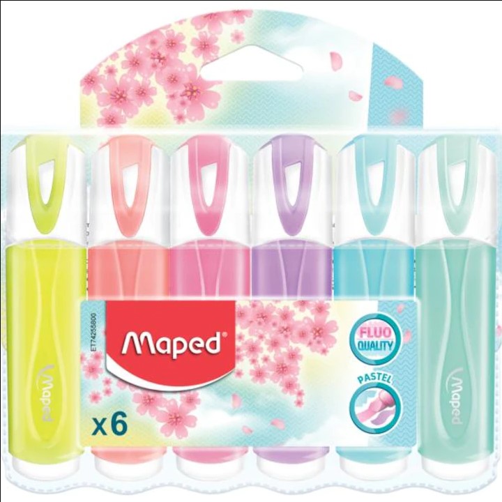 Текст маркери MAPED Pastel, 6цв.