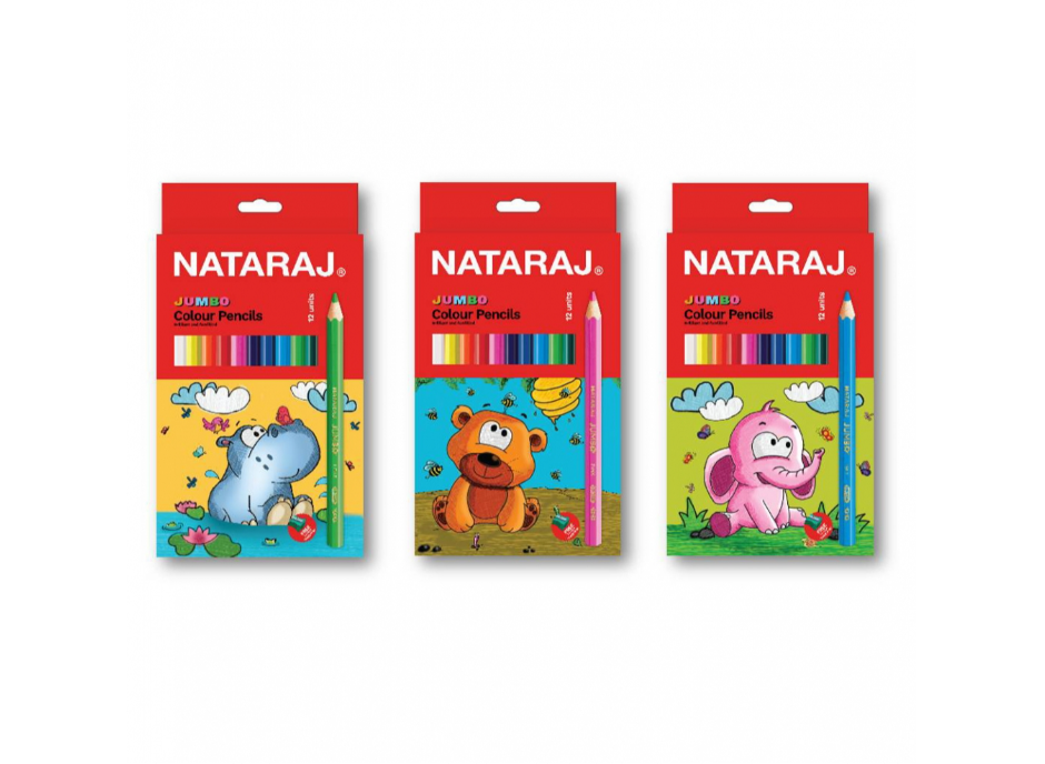 Цв. моливи Nataraj Jumbo, 12цв.